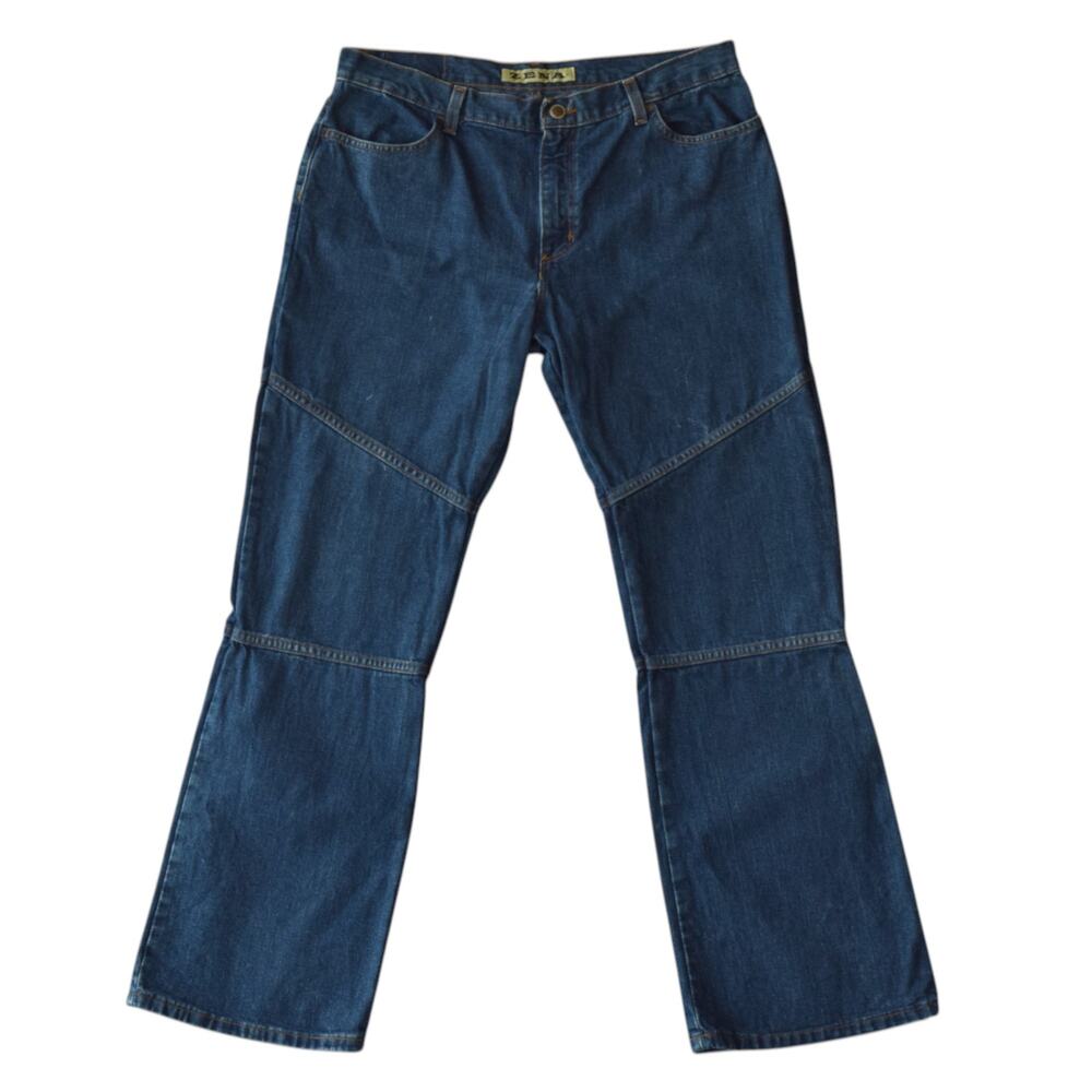 Vintage Y2K Zena Baggy Jeans 14W Dark Wash Cotton Denim with Panel Detail